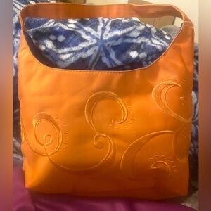 New Elegant Orange Embroidered Shoulder Bag